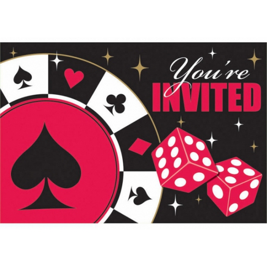 Party bekers Casino uitnodigingen