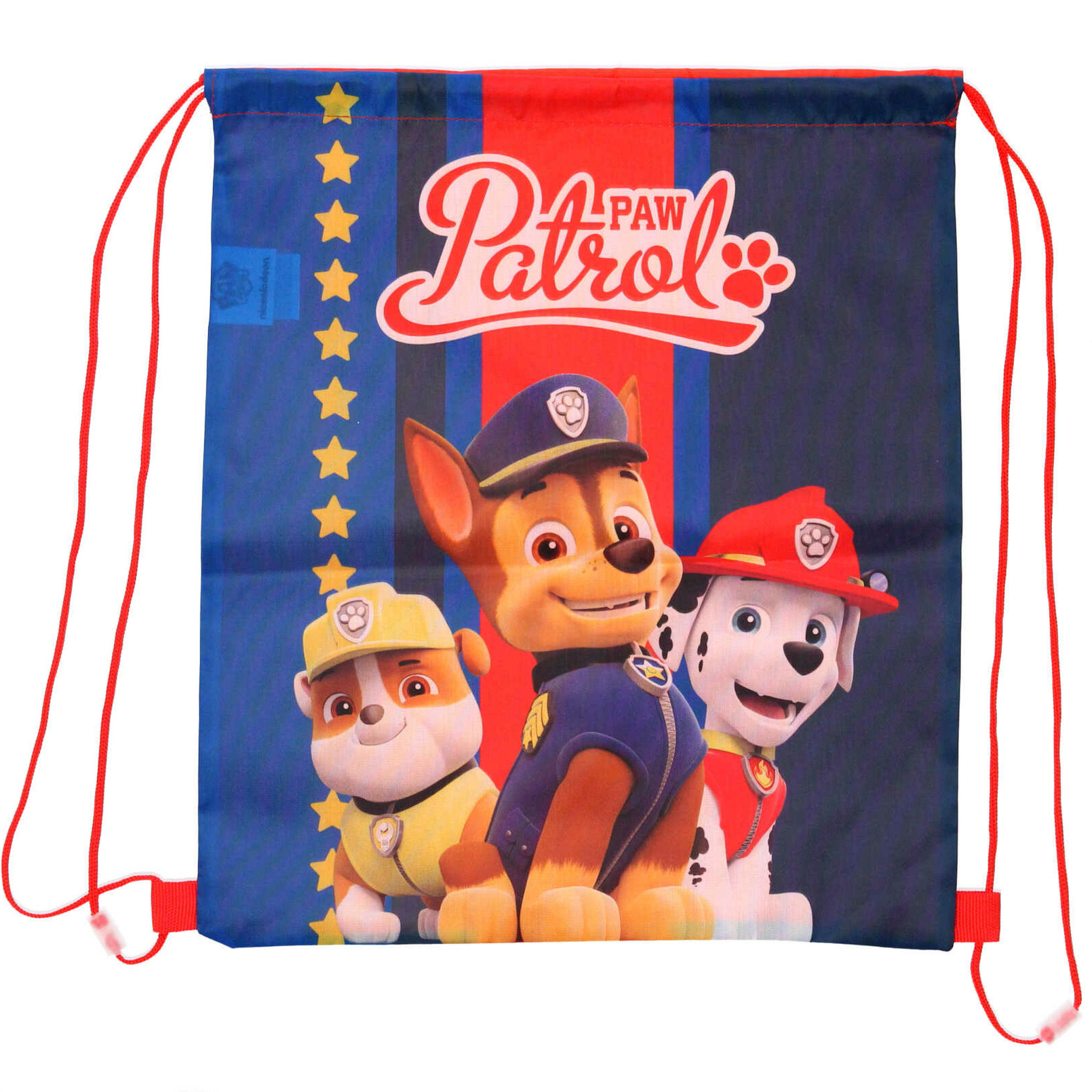 Paw Patrol Chase gymtas-rugzak-rugtas voor kinderen blauw-rood polyester 40 x 35 cm