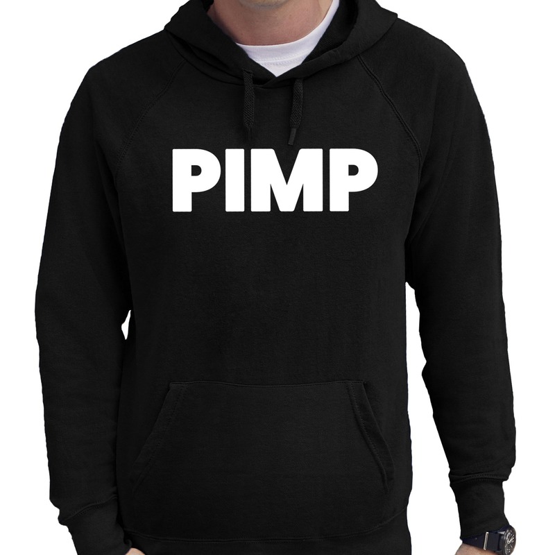 Pimp tekst hoodie zwart voor heren