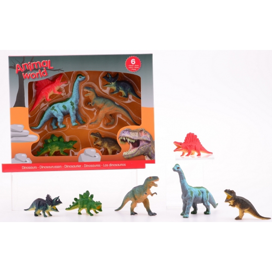 Plastic dieren 6x dinosaurus