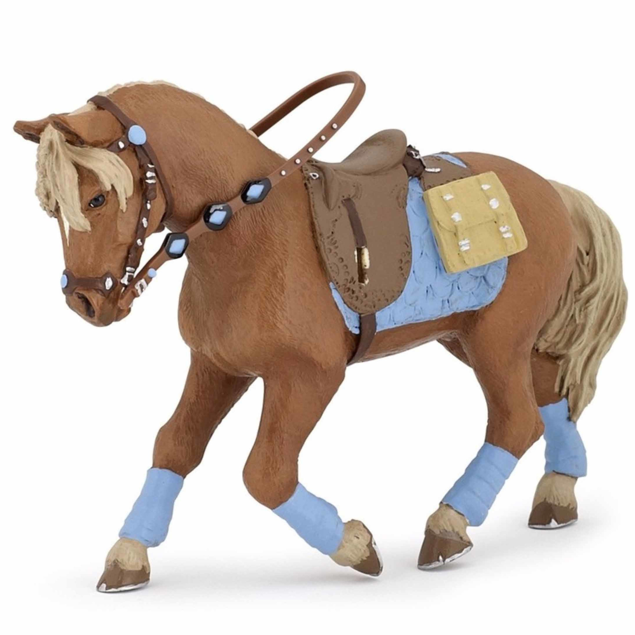 Plastic speelgoed figuur jonge ruiter paard 12 cm