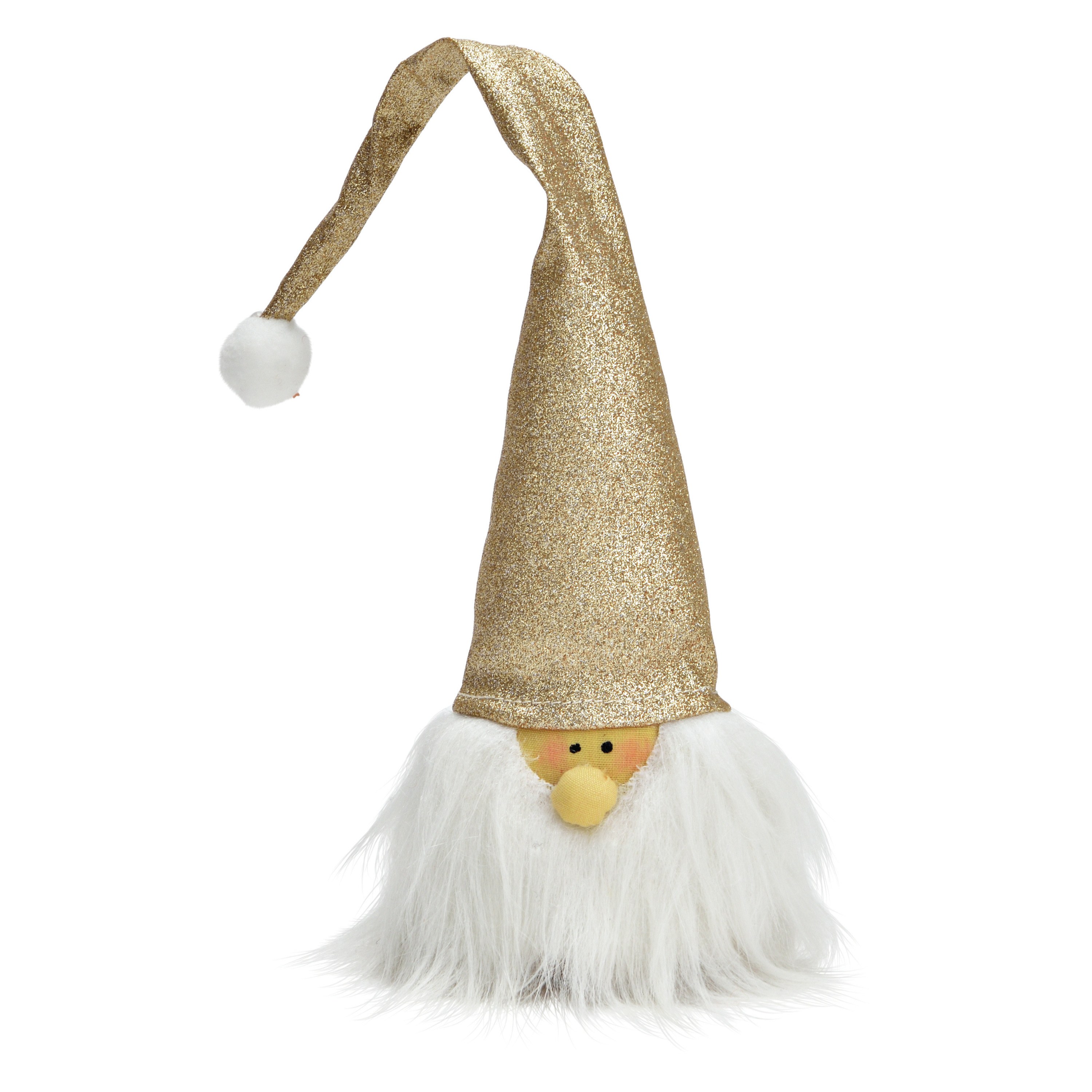 Pluche knuffel gnome-kabouter 29 cm champagne kerstman pop