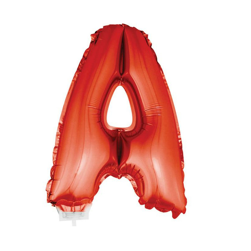 Rode opblaas letter ballon A folie balloon 41 cm
