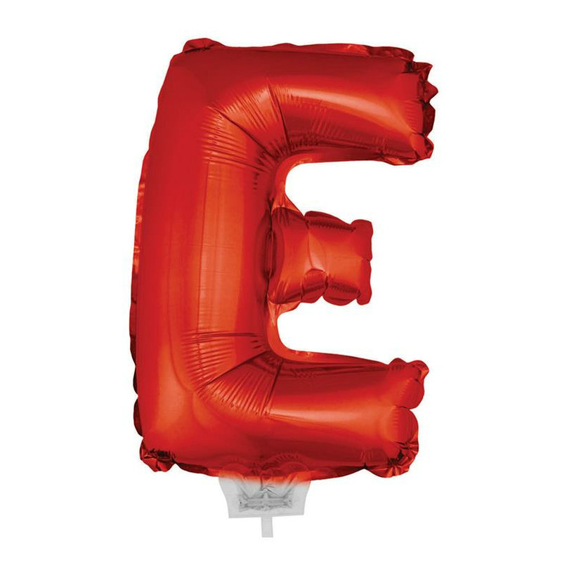 Rode opblaas letter ballon E folie balloon 41 cm