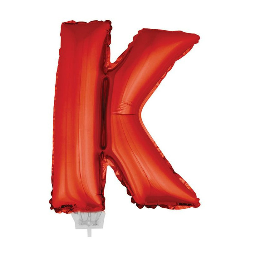 Rode opblaas letter ballon K folie balloon 41 cm