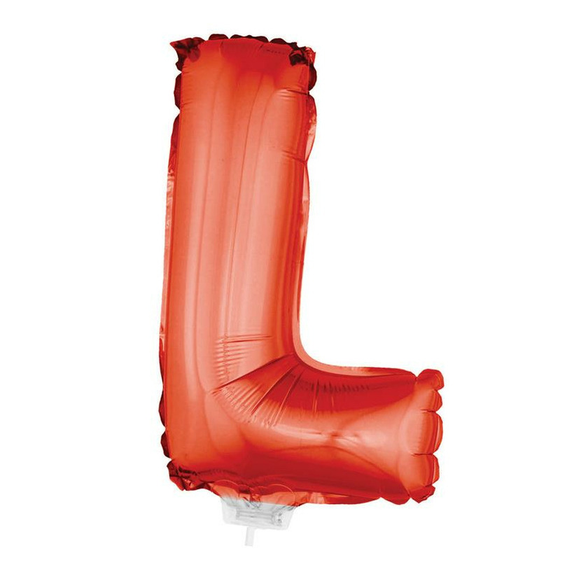 Rode opblaas letter ballon L folie balloon 41 cm