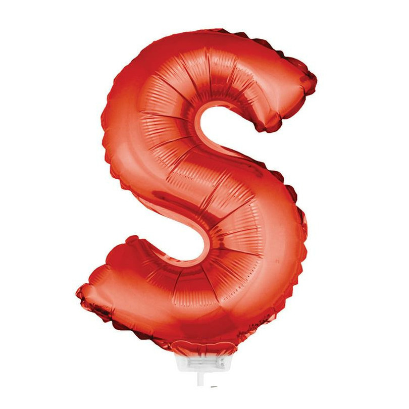 Rode opblaas letter ballon S folie balloon 41 cm