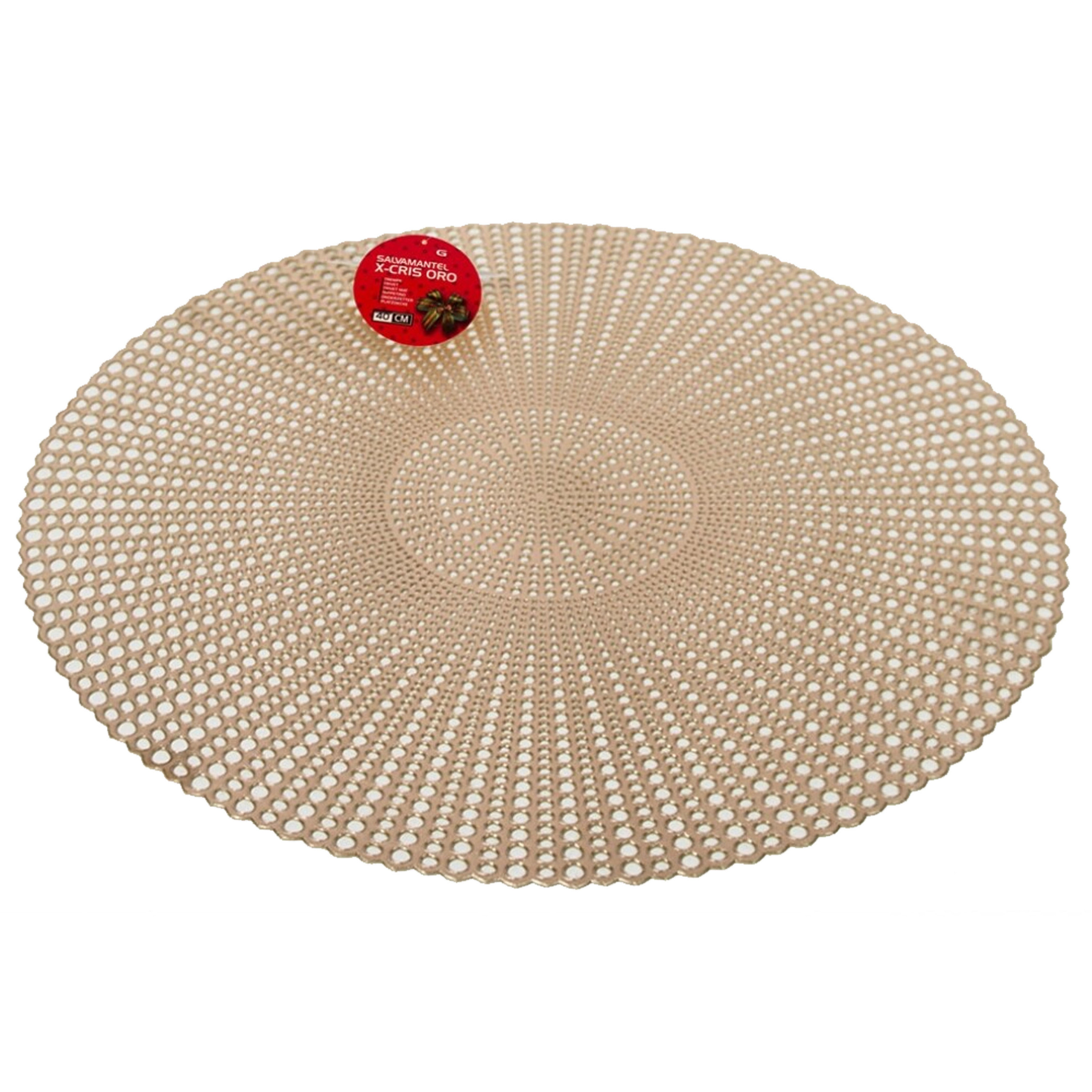 Ronde kunststof dinner placemats goud-kleur met diameter 40 cm