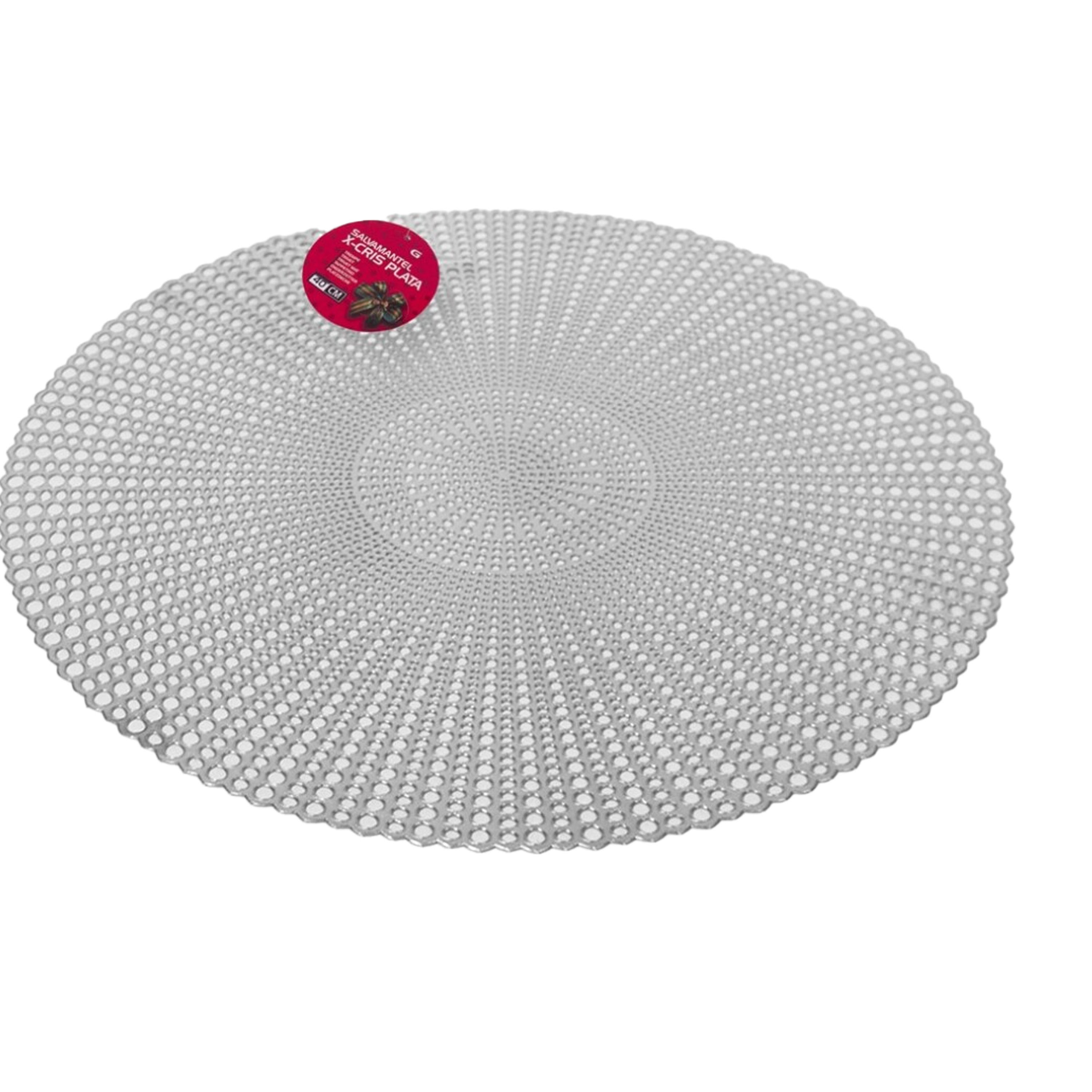 Ronde kunststof dinner placemats zilver met diameter 40 cm