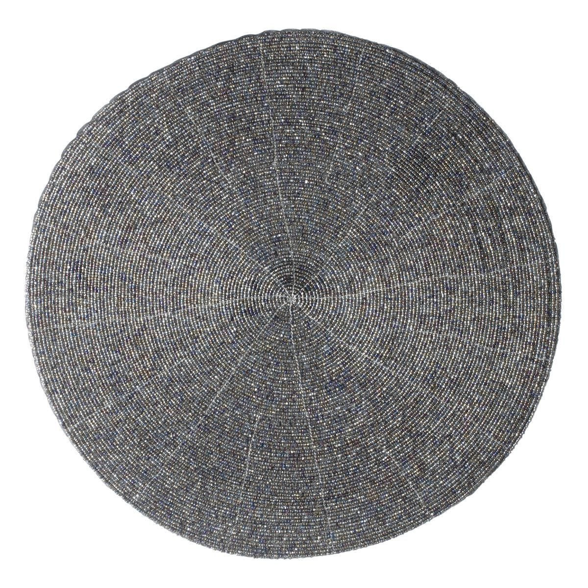 Ronde placemat kralen grijs 35 cm