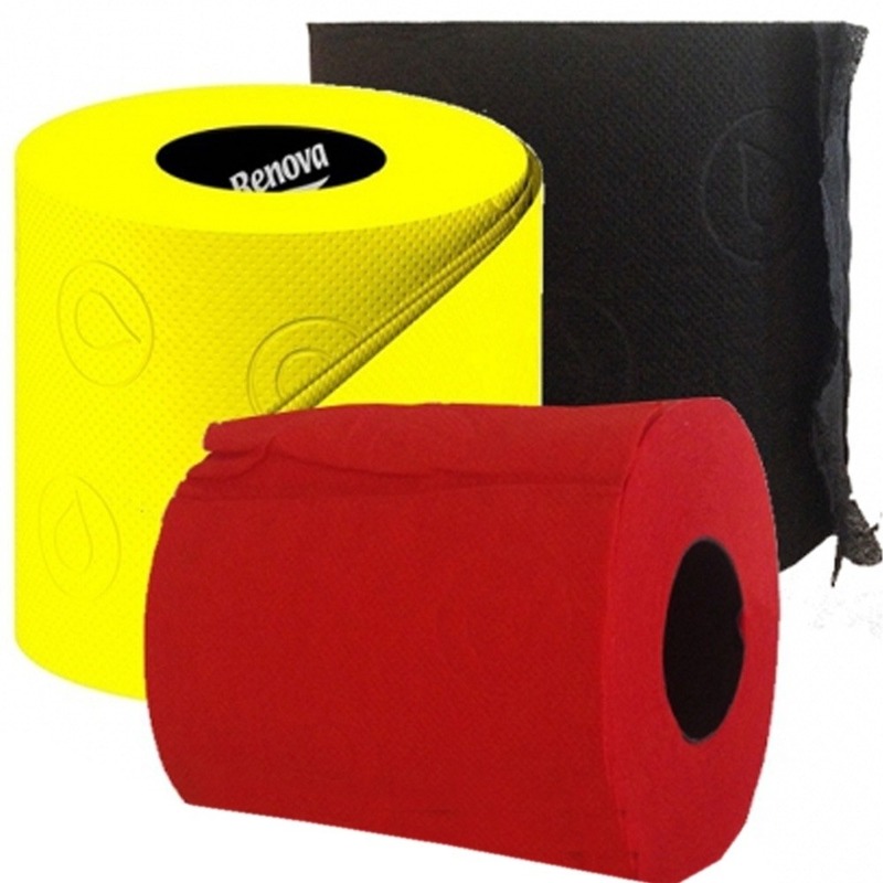 Rood-geel-zwart wc papier rol pakket