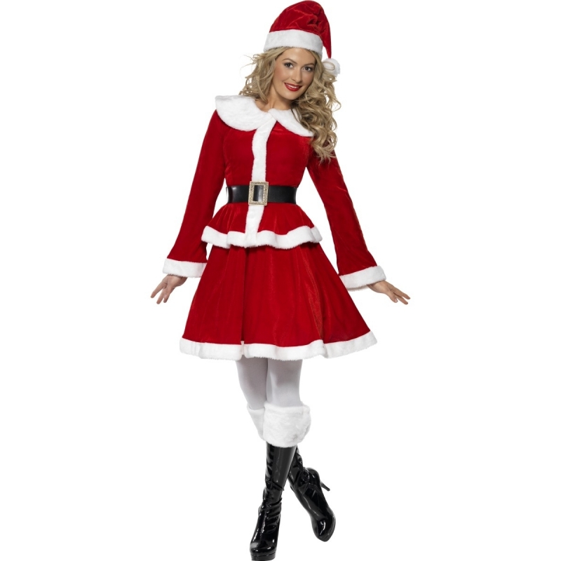Rood-wit Santa kerstvrouw verkleed kostuum-jurkje voor dames