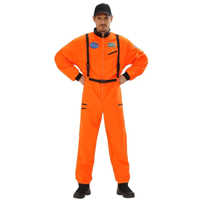 Ruimtevaart verkleed pak oranje voor heren