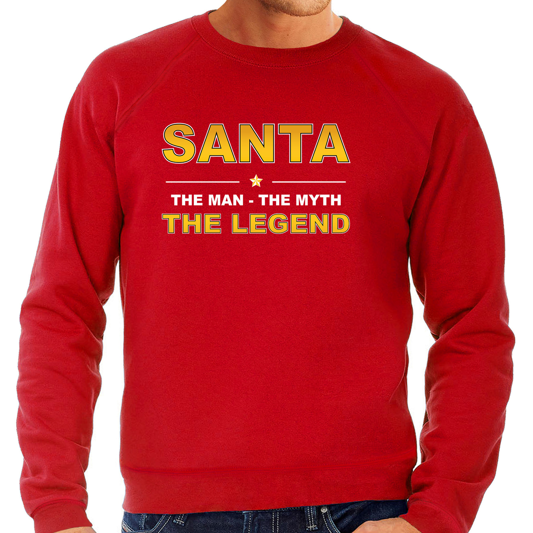 Santa sweater-outfit-the man-the myth-the legend rood voor heren