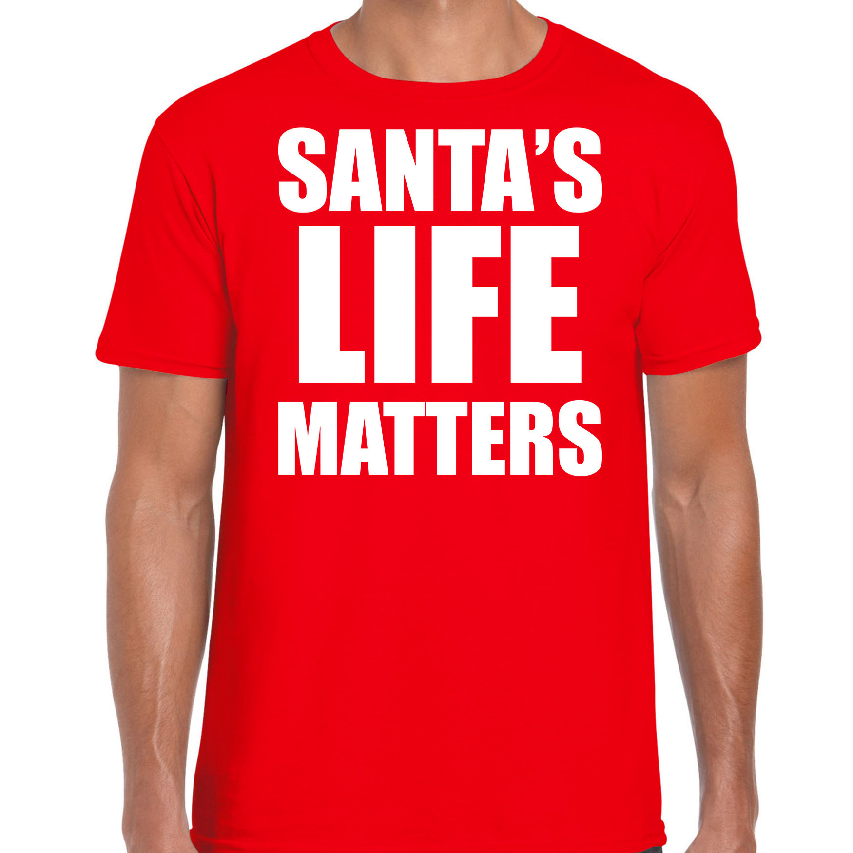Santas life matters Kerst t-shirt - Kerst outfit rood voor heren