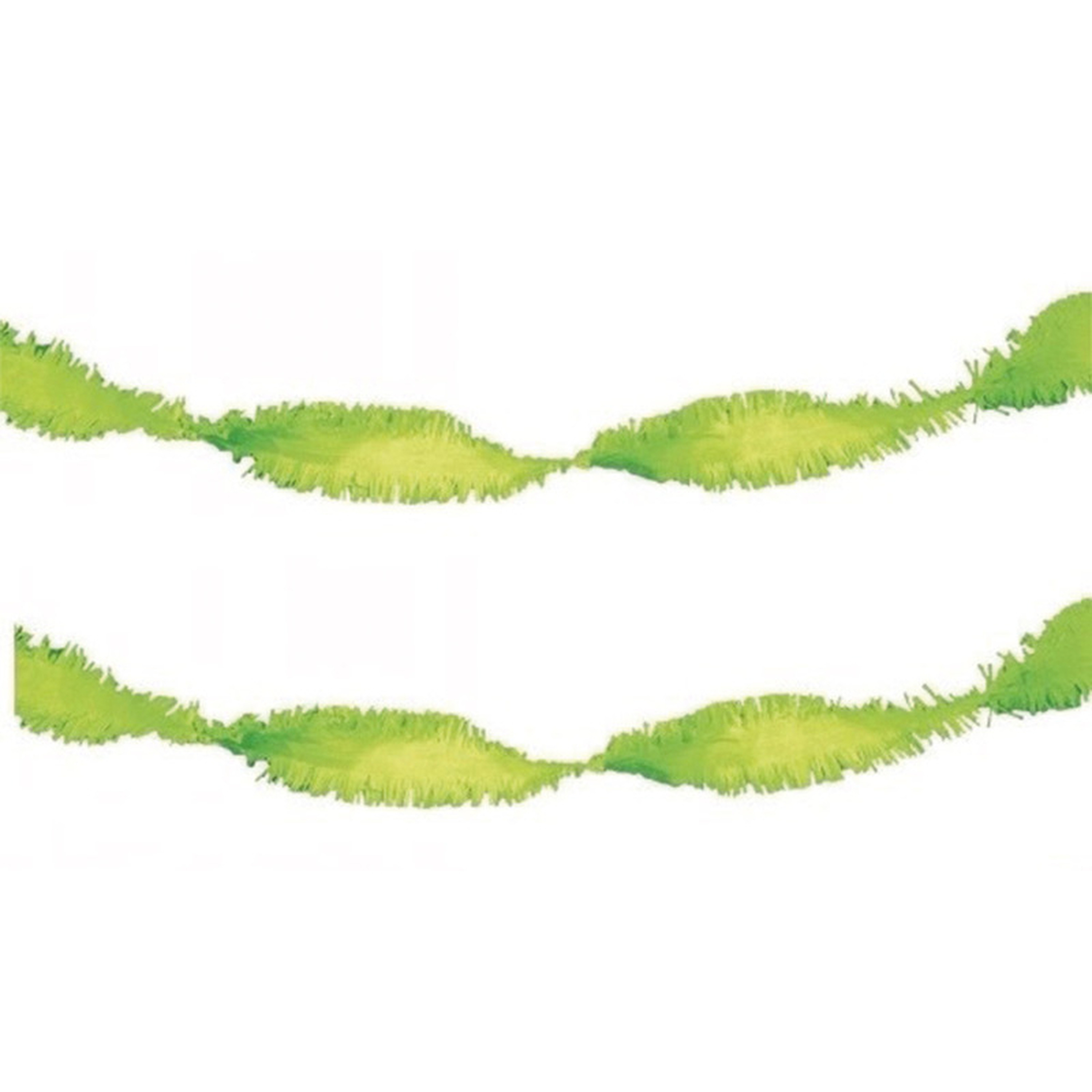 Set van 2x stuks crepe papier slingers lime groen van 6 meter