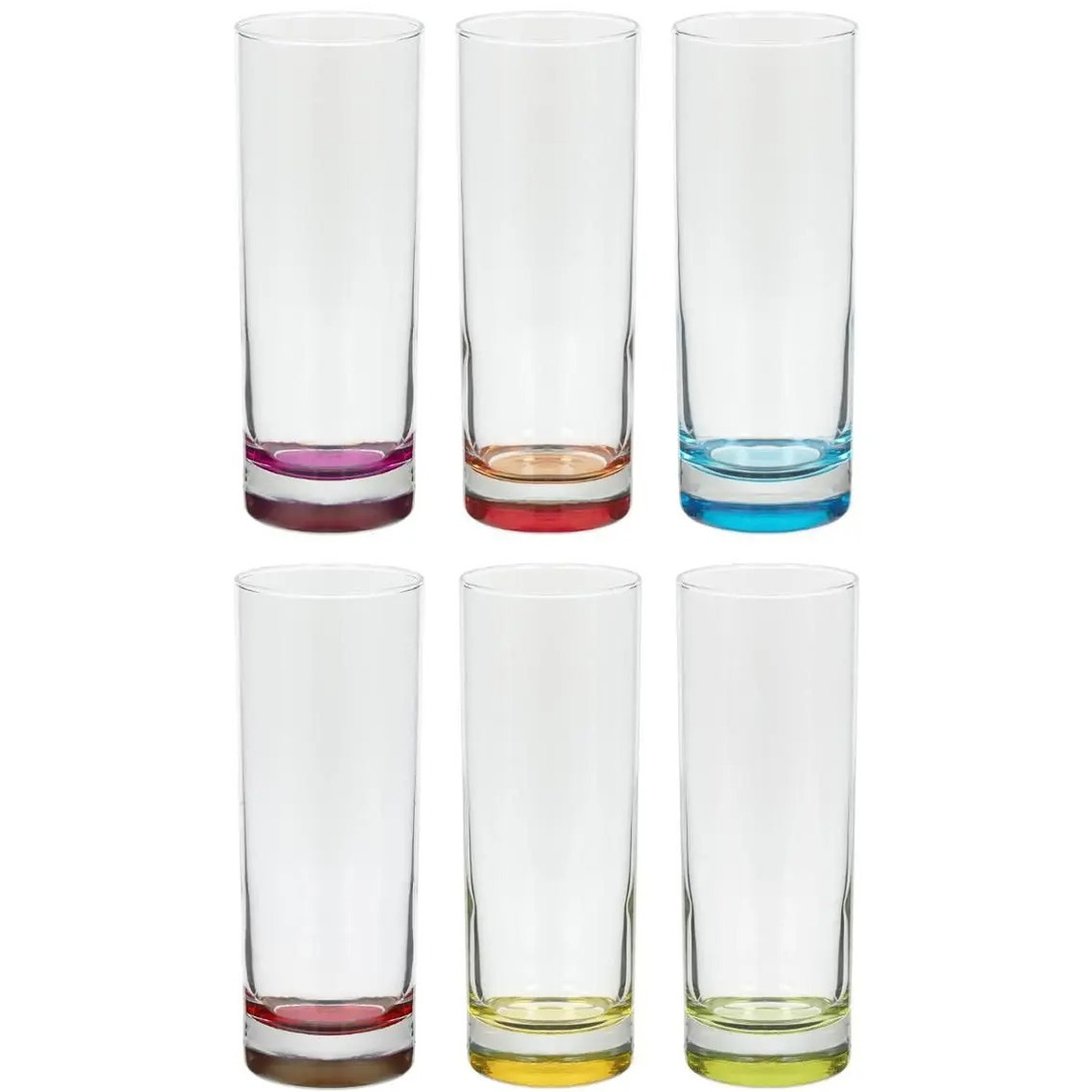 Set van 6x stuks longdrink glazen Colori 310 ml van glas