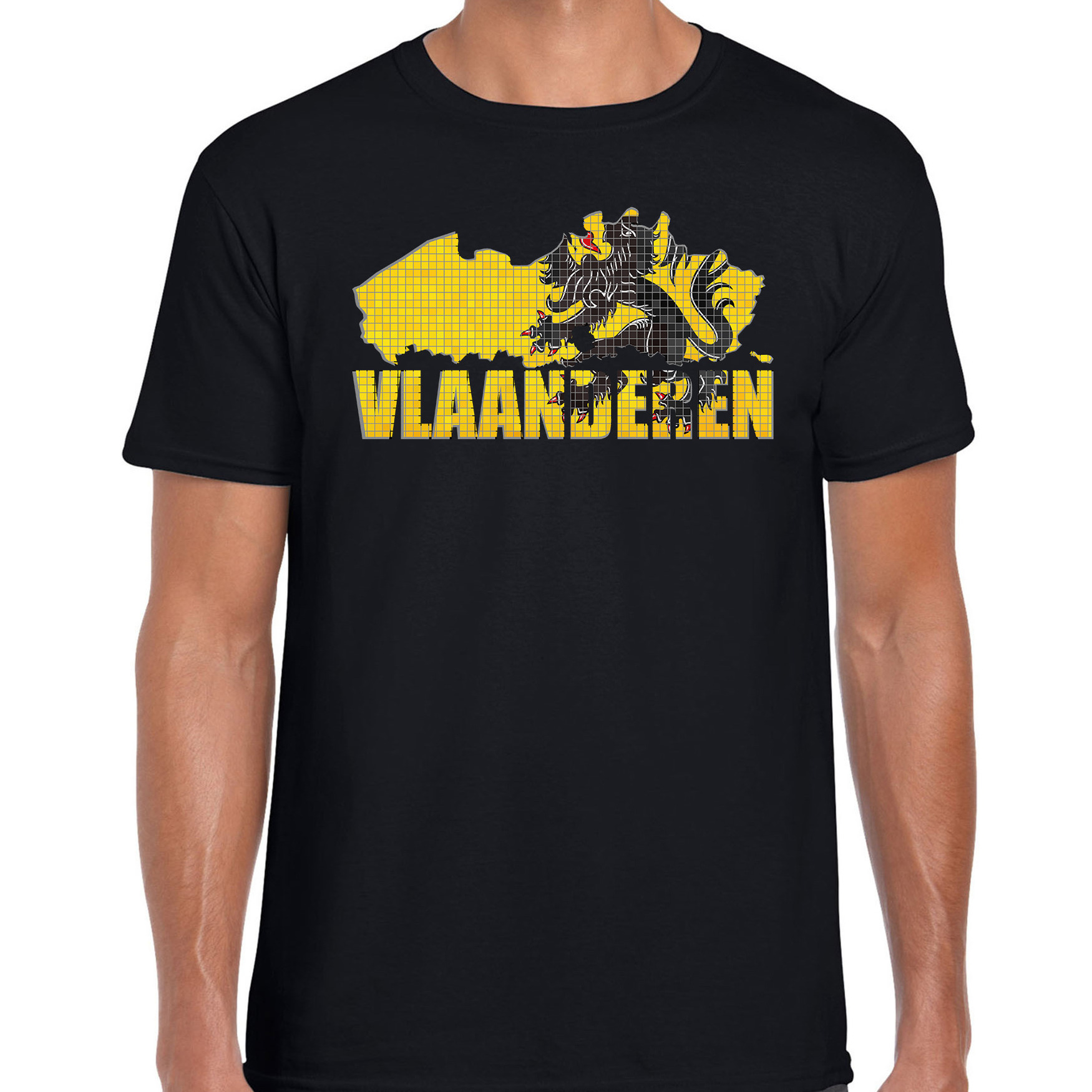 Silhouet van Vlaanderen t-shirt zwart voor heren
