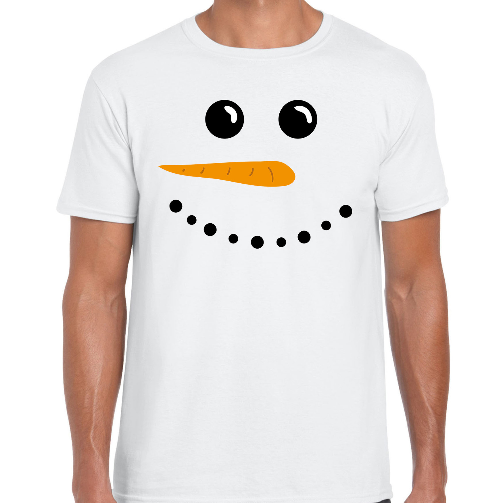 Sneeuwpop fout Kerstshirt - t-shirt wit voor heren