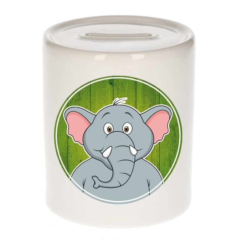 Spaarpot met olifanten print voor kids 9 cm