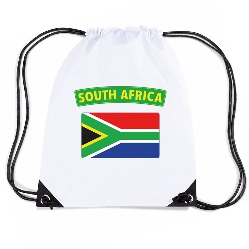 Sporttas met trekkoord vlag Zuid Afrika