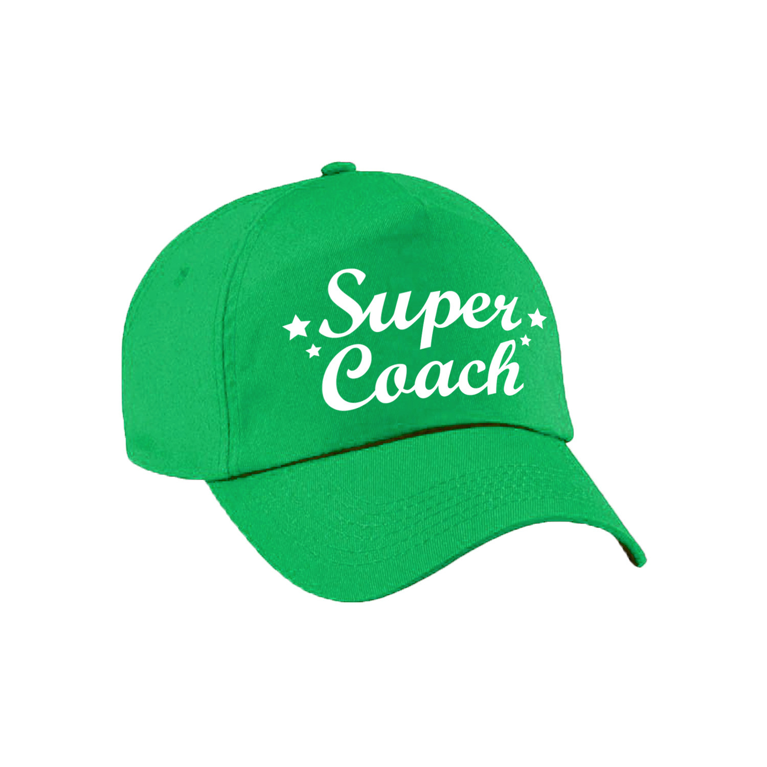 Super coach cadeau pet -cap groen voor volwassenen