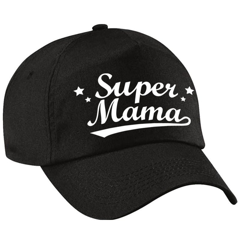 Super mama moederdag cadeau pet -cap zwart voor dames