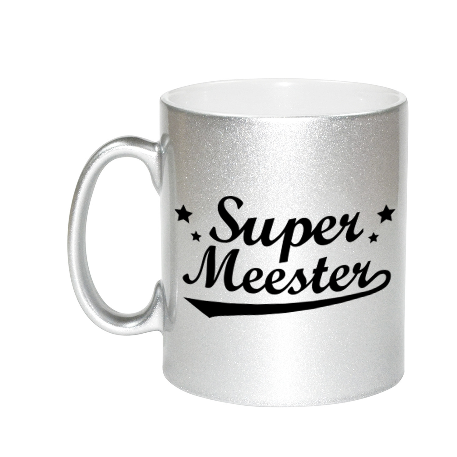 Super meester bedankt zilveren mok-beker 330 ml