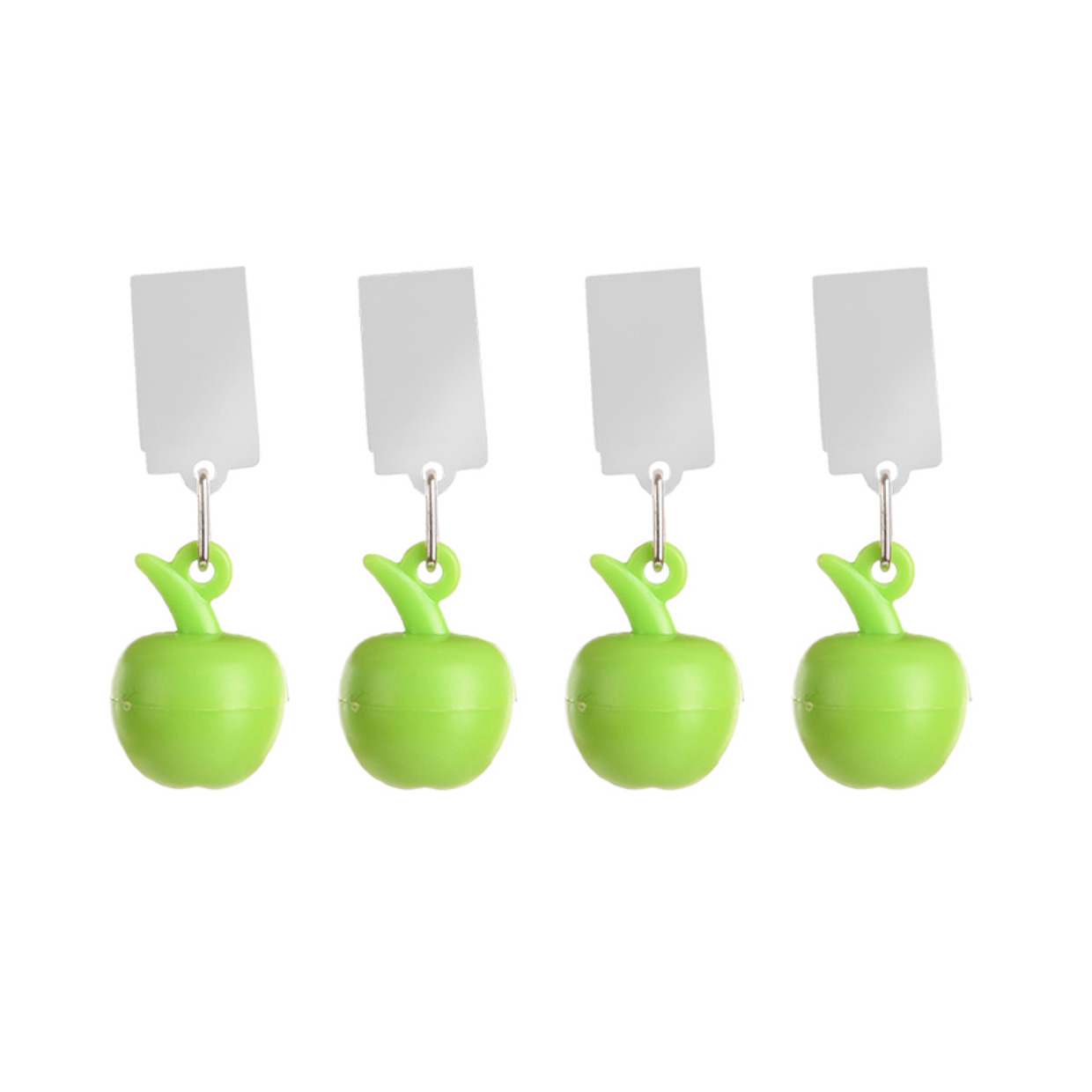 Tafelkleedgewichten appels 4x groen kunststof voor tafelkleden en tafelzeilen