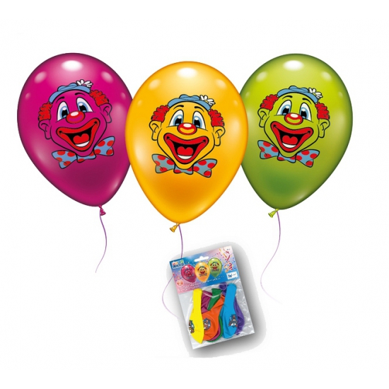 Thema clown ballonnen 6 stuks