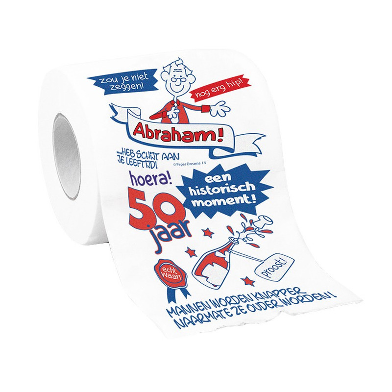 Toiletpapier Abraham 50 jaar man verjaardags cadeau-versiering
