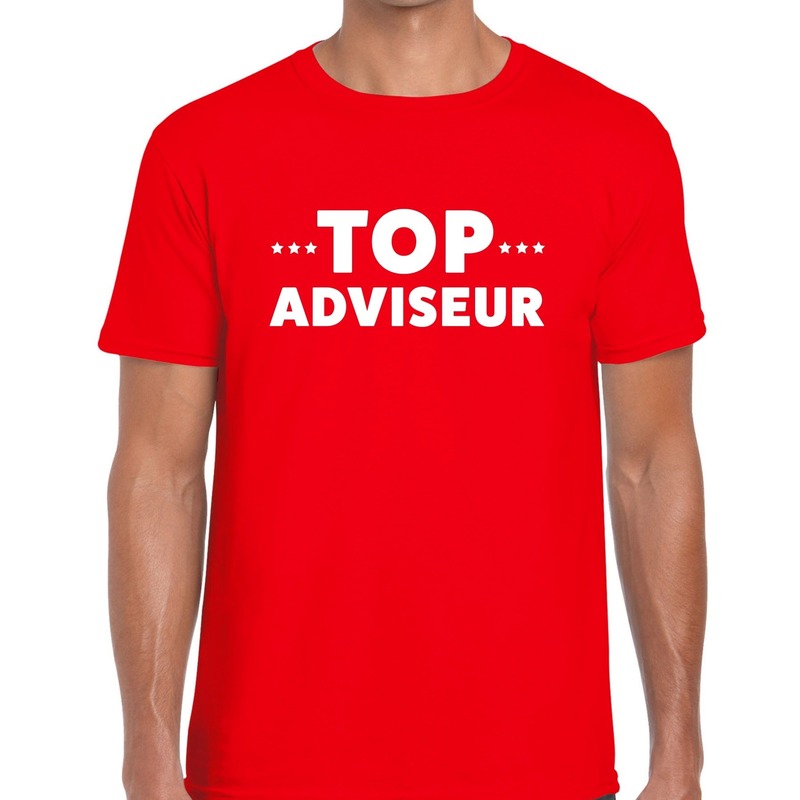 Top adviseur beurs-evenementen t-shirt rood heren