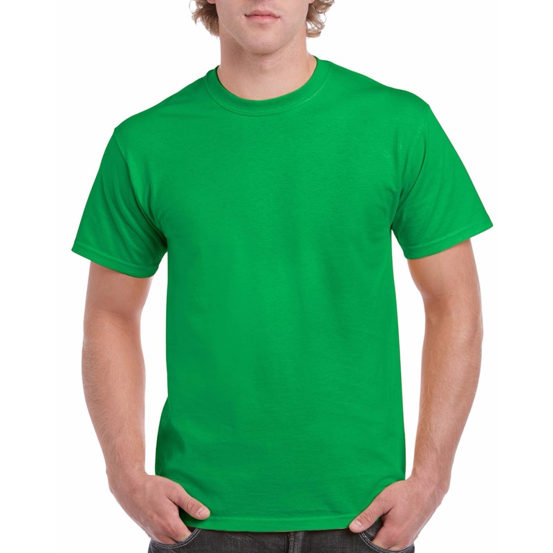 Unisex katoenen shirts felgroen voor volwassenen