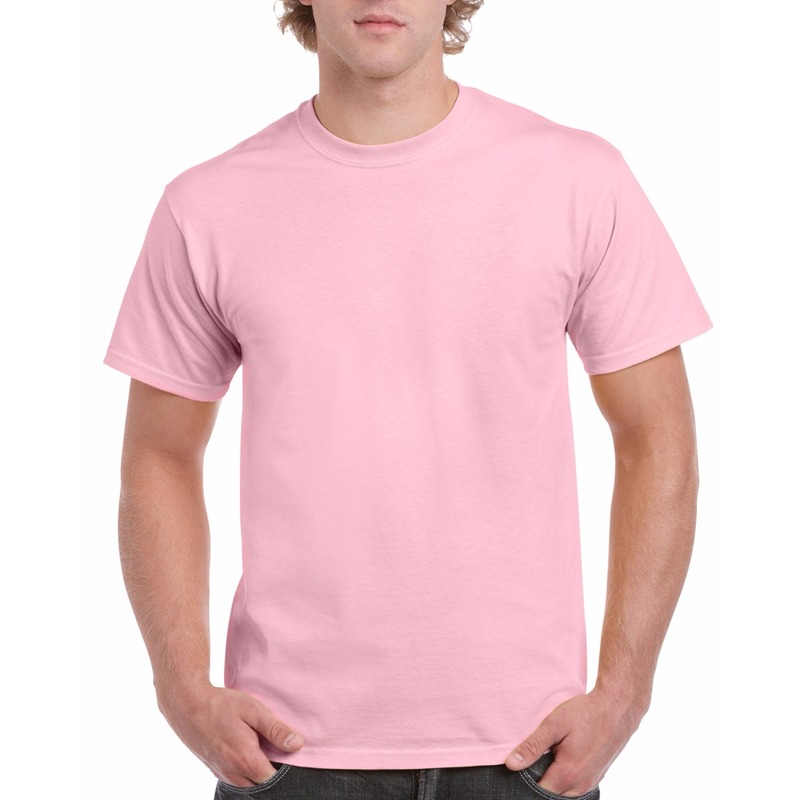 Unisex katoenen shirts lichtroze voor volwassenen