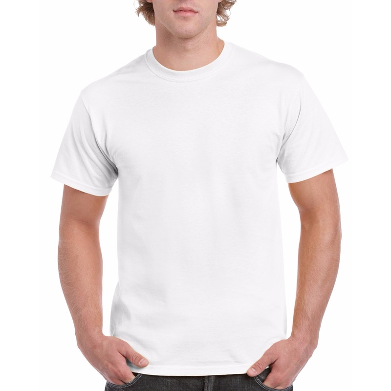 Unisex katoenen t-shirts wit voor heren
