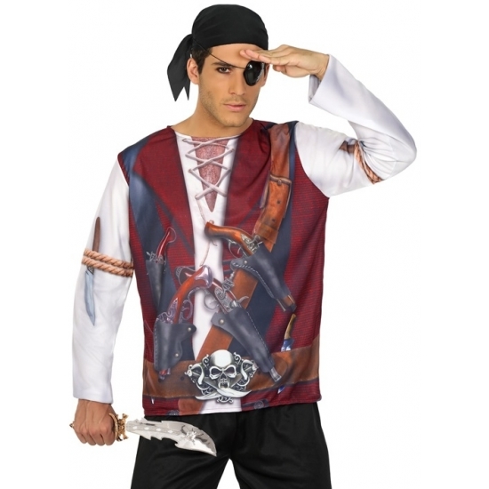 Verkleed piraten shirt voor heren