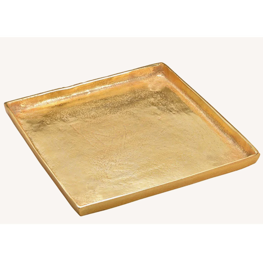Vierkant kaarsenbord-kaarsenplateau goud van metaal 30 x 30 x 2 cm