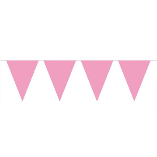 Vlaggenlijn effen baby roze 10 meter