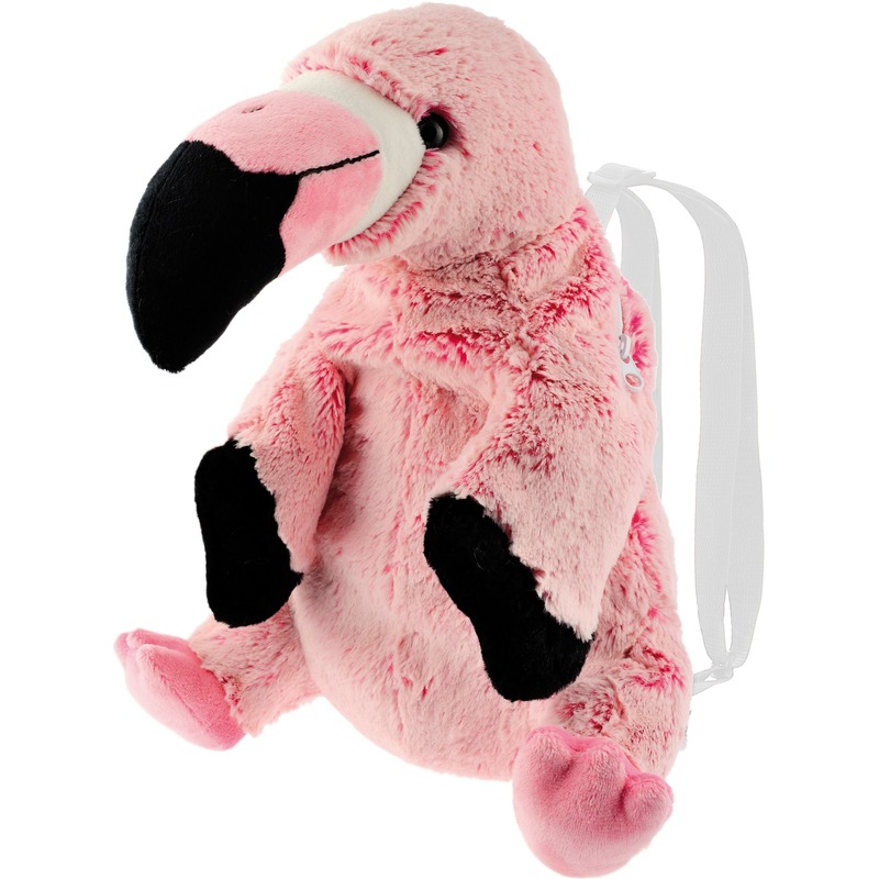 Vogels rugzakken-rugtassen knuffels flamingo roze 32 cm