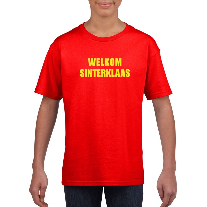 Welkom Sinterklaas rood T-shirt voor kinderen