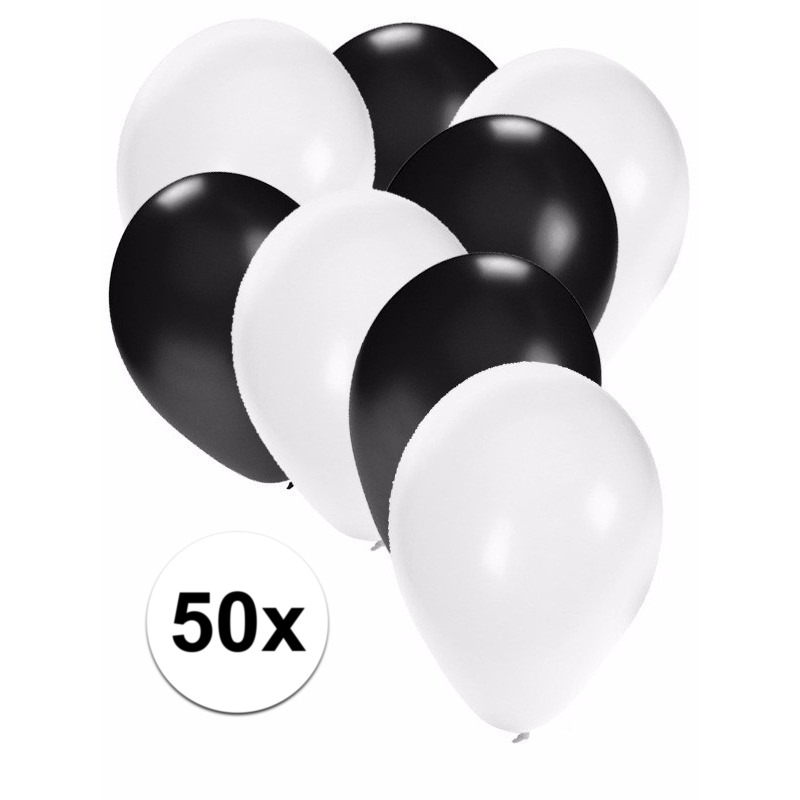 Wit en zwarte feestballonnen 50x