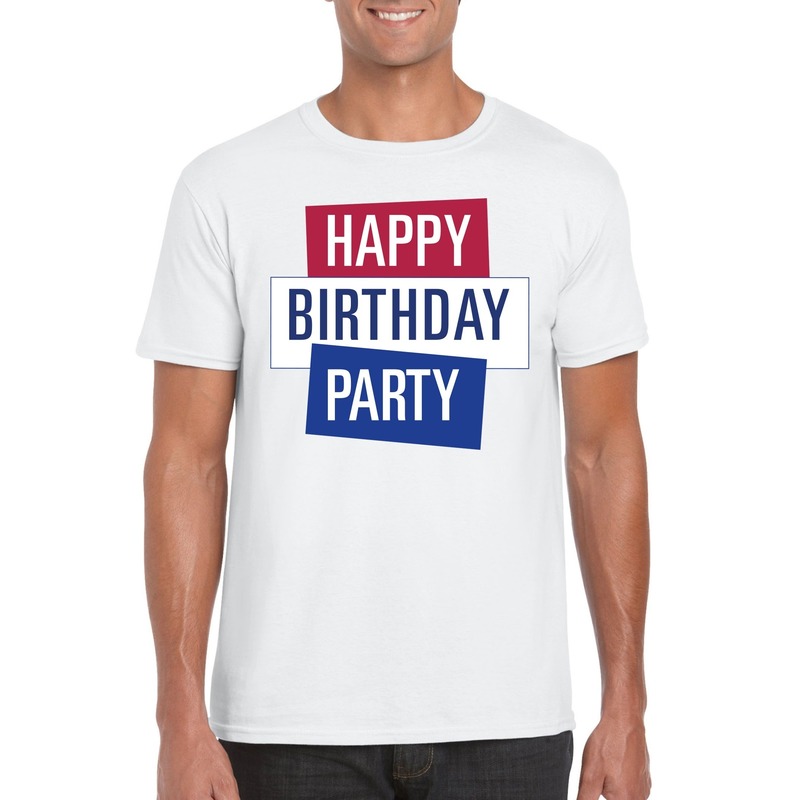 Wit Toppers Happy Birthday party heren t-shirt officieel