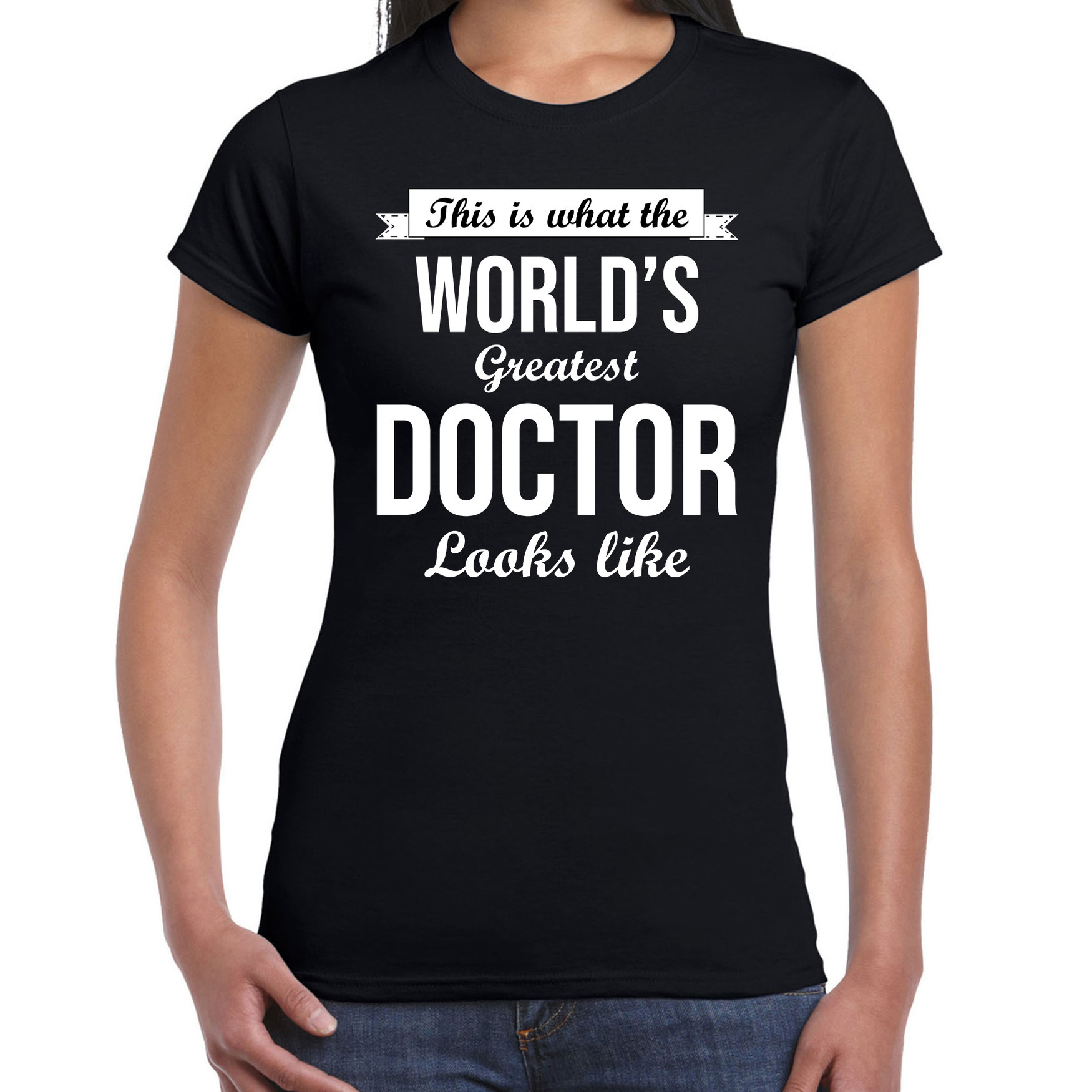 Worlds greatest doctor t-shirt zwart dames Werelds grootste dokter cadeau