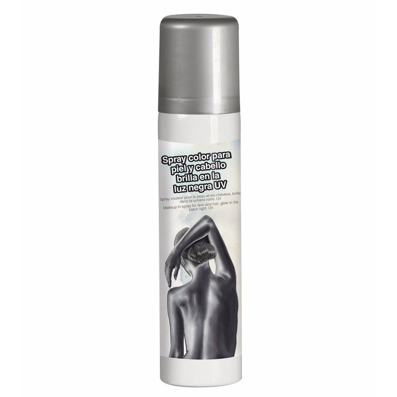 Zilveren bodypaint spray-body- en haarspray