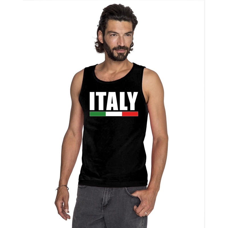 Zwart Italie supporter singlet shirt- tanktop heren