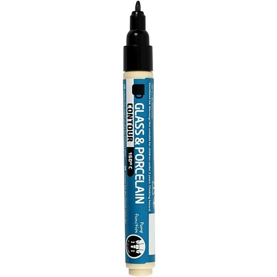 Zwarte glasstift-porseleinstift 1-2 mm