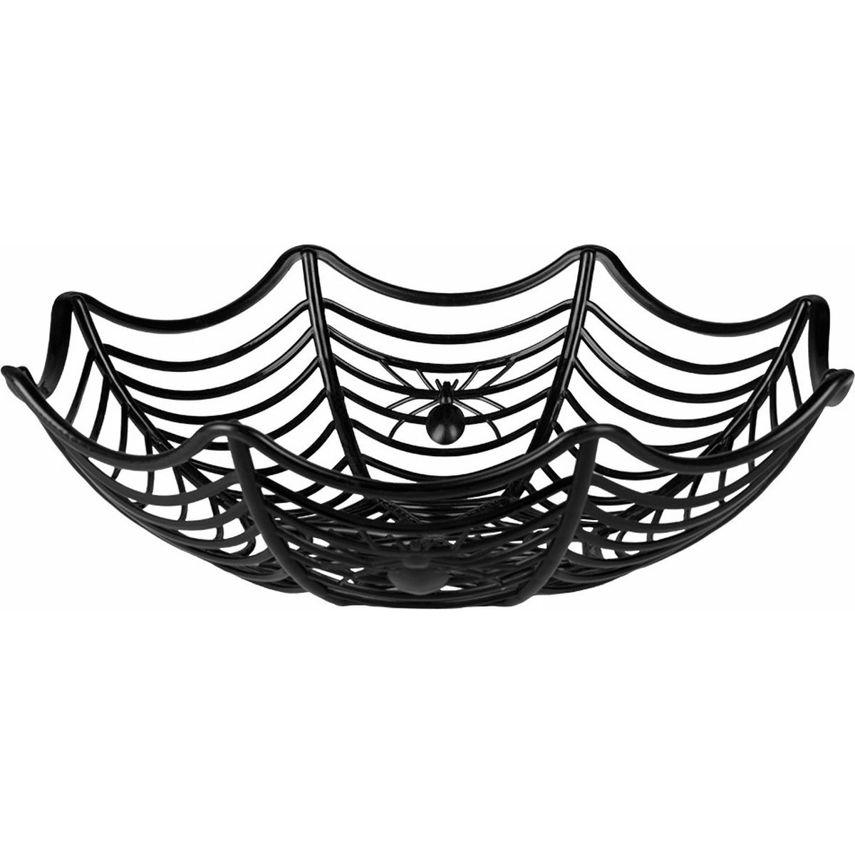 Zwarte spinnenweb snoep schaal 27 cm