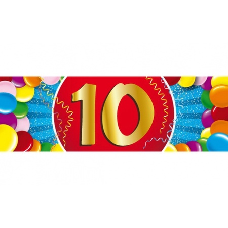 Feestartikelen 10 jaar ballonnen 16x + sticker