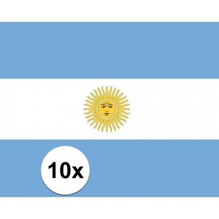 10x stuks Stickers Argentinie vlaggen