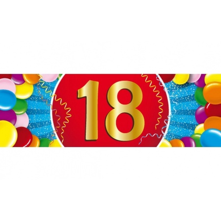 Feestartikelen 18 jaar ballonnen 16x + sticker